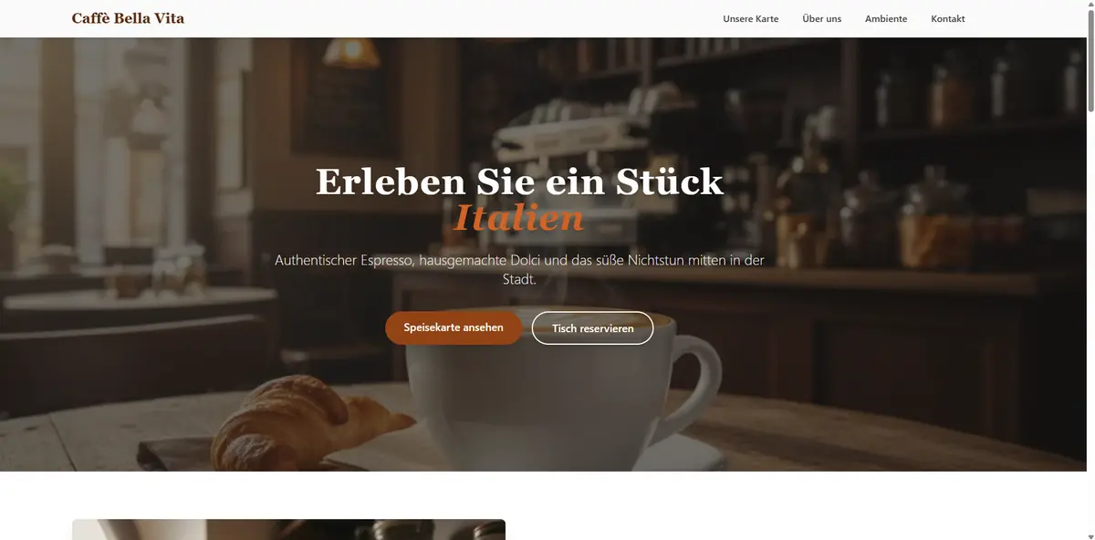 Fertige Café-Website